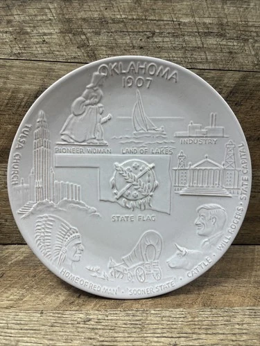 Frankoma Pottery Oklahoma State Plate