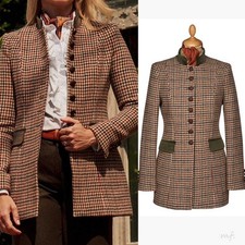 Womens Winter Plaid Jacket Regular Fit for Business Office Outfits Size 4 6 8 10