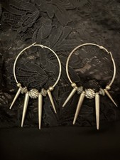 Spike Earrings X-Large Hoop Hot Topic punk Gothic Jewelry
