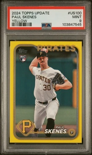 2024 Topps Update Paul Skenes RC Yellow #US100 PSA 9 Pirates