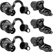 Pack of 3 Anhänger Stecker 3polig, Anhänger Steckdose 12V, Dreipoliger Stecker S