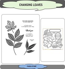 CHANGING LEAVES Stamps and Metal Cutting Dies Scrapbooking DIY Card Making