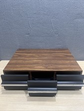 Vintage 70s Kenmark 36 Cassette Tape Holder 3 Drawer Storage Wood Finish MCM
