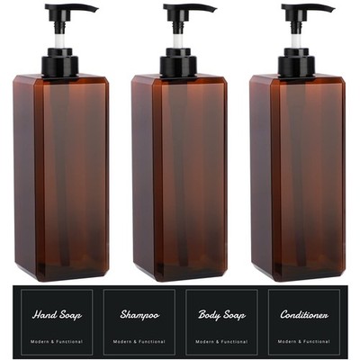 Large Pump Bottles for Shampoo and Conditioner, 3Packs 33.8oz Empty Cosmetic ...