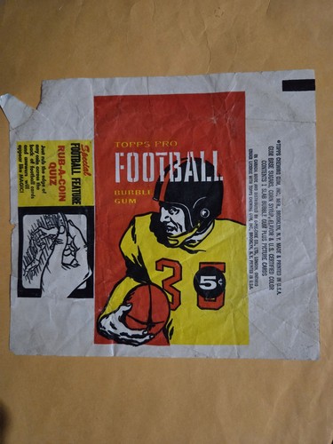 1958 Topps Football 5 Cent Wax Pack Wrapper Rare Find