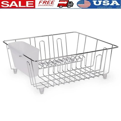 Small Wire Dish Rack Kitchen Organizer Cutlery Cup Stainless Steel Drainer