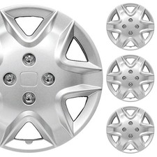 PACRIM 14" Universal Plateado Cubiertas/Tapones de Rueda | A Presión | ABS | Juego de 4