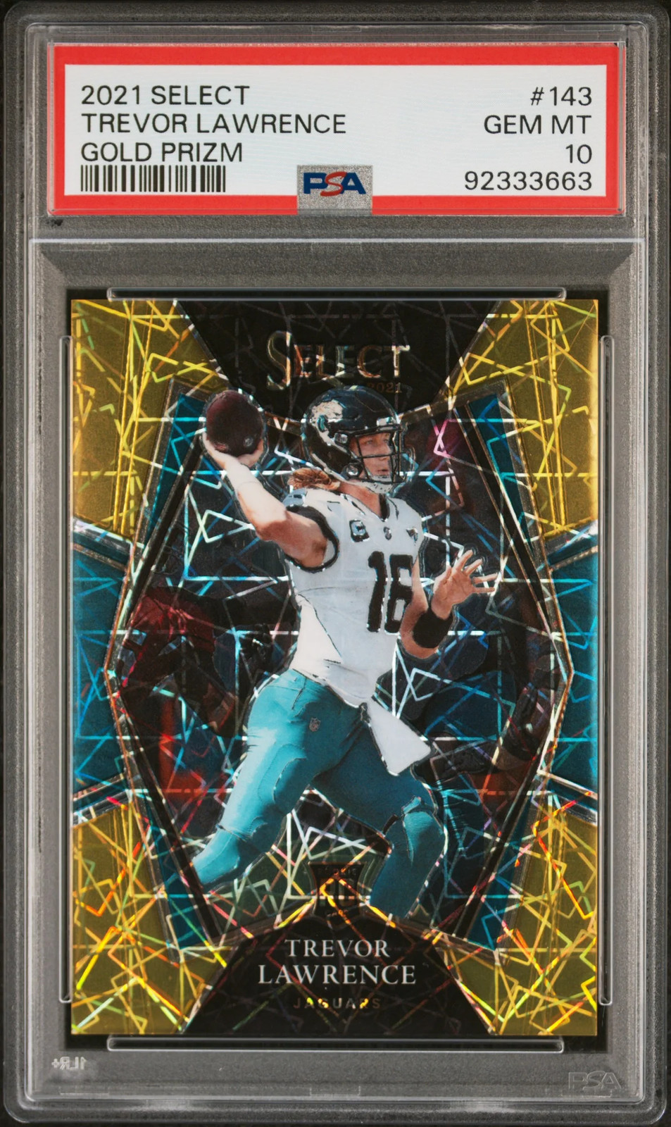 2021 Select Trevor Lawrence Gold Prizm 03/10 #143 PSA 10 Jacksonville Jaguars