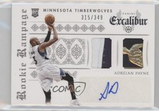 2014-15 Panini Excalibur Rookie Rampage Duals /349 Adreian Payne #24 Auto d9r