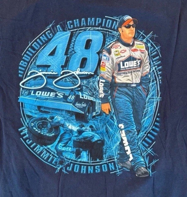 Camiseta De Colección Jimmie Johnson #48 NASCAR 2XL Lowe’s Racing Car Gráfico Camiseta Foto 4 de 4