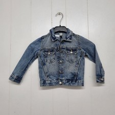 BNWT Denim By Tu Kids Unisex Denim Trucker Jacket Size 2-3Y Blue Casual Everyday