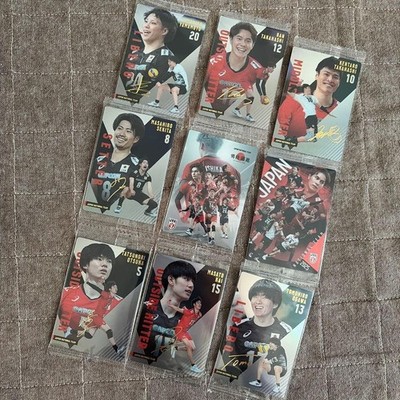 Ryujin Nippon volleyball wafer cards, foil-stamped signature cards, etc.