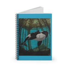 Orca Spiral Notebook - Ruled Line, Journal, Notepad, Sketchbook, Kelp Forest