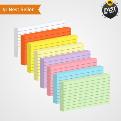 248 Index Cards 3x5, Lined Note Cards For Studying Office, Multicolor