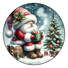 12 LARGE CHRISTMAS STICKERS ENVELOPE SEALS LABELS GIFT TAGS 2.5" FAVORS SANTA
