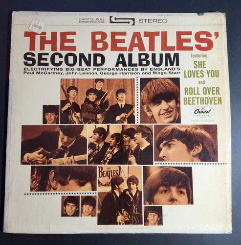 1964 THE BEATLES VINYL LP SECOND ALBUM 1972 APPLE ST-2080 LA PRESS EXC IN SHRINK