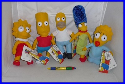 SIMPSONS Plüschset 5 Figuren 20Cm Homer Bart Lisa Maggie Marge Original