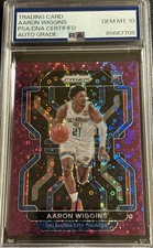 2021 Panini Prizm #286 Aaron Wiggins Signed Purple /75 PSA 10 Auto Rookie Rc