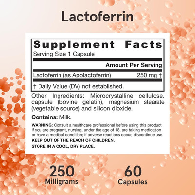 Lactoferrin Supplements 250 Mg - Immune-Supporting Glycoprotein for Healthy I...