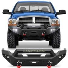Compatible For Dodge Ram 1500 2006-2008 Front Bumper Wwinch Plate Led Lights