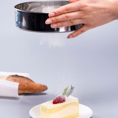 6x/Set Stainless Steel Fine Flour Sifter Strainer Sieve Baking Accessories SET