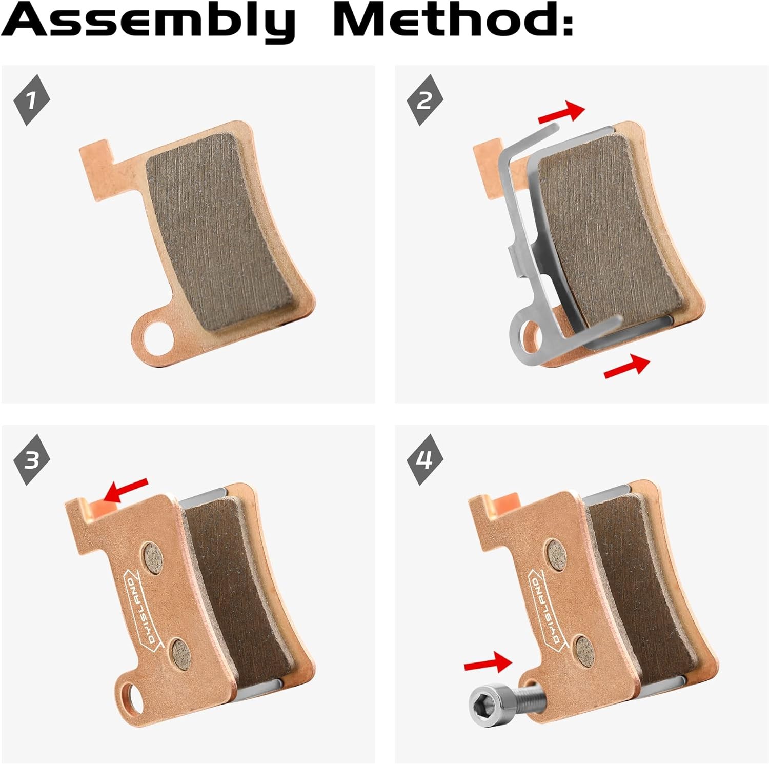 MT600 Electric Bike Disc Brake Pad Two Pairs, 39mm*34.8mm, Sintered metal 