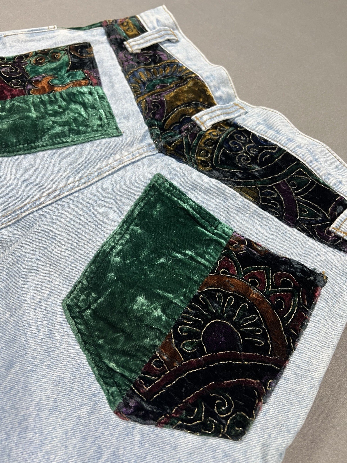 Vintage 1990s Basic Blues Patchwork Light Wash De… - image 7