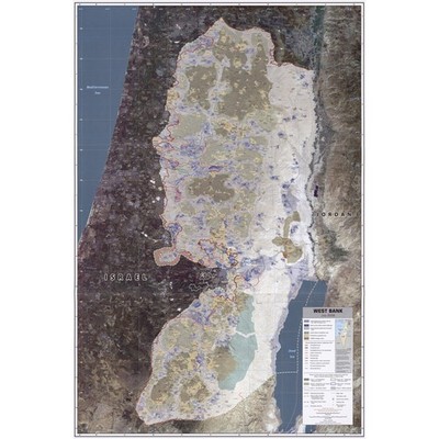2008 CIA Topographic Map Depicting West Bank Terrain and Settlement Boundaries