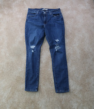 Levi's 721 High Rise Skinny Jeans Womens 32 Blue Stretch Denim