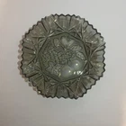 Vintage Indiana Carnival Glass Iridescent Smoke Gray Ruffled Edge Fluted Bowl