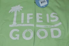 NWT Women's Life is Good Palm Tree Green Zip Front Go To Hoodie LS Sweatshirt