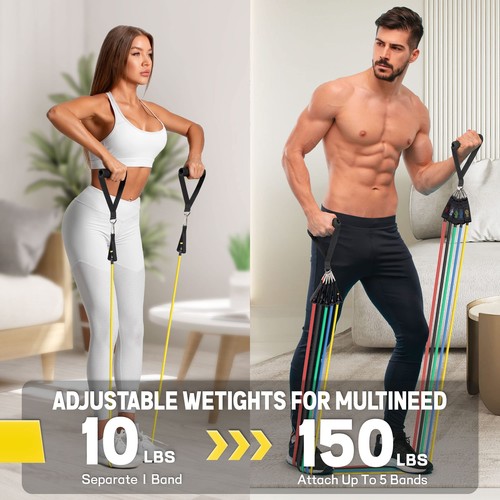 Resistance Band Set Workout Bands Exercise Bands for Men and Women Bands - Picture 6 of 7
