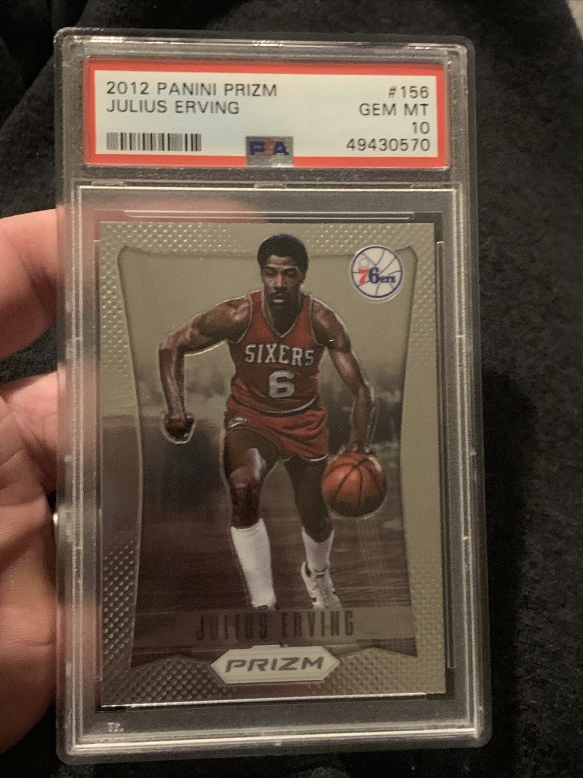 2012 Panini Prizm Julius Erving Philadelphia Sixers PSA 10 #156
