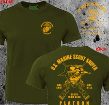 NEW MARINE SCOUT SNIPER PLATOON T-SHIRT HQ