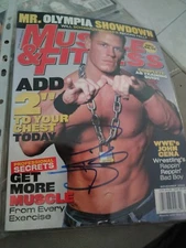 John Cena Signed Muscle Fitness Magazine Wwe 2004 Perfect Signature Early Years