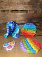 Among Us Silicone Popit Fidget Push Bubbles Sensory Stress Relief Lot Of 4