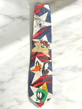 Rare 1995 Warner Bros Looney Tunes Mania Tie Bugs Bunny, Taz, Daffy Duck, Marvin