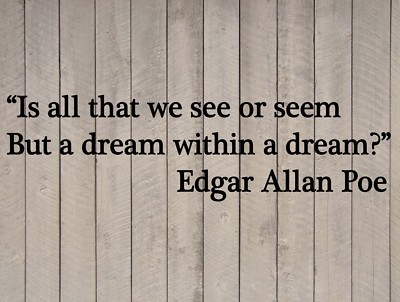 Edgar Allan Poe Dream within a Dream Poetry Wall Quote Vinyl Sticker Decal (b)