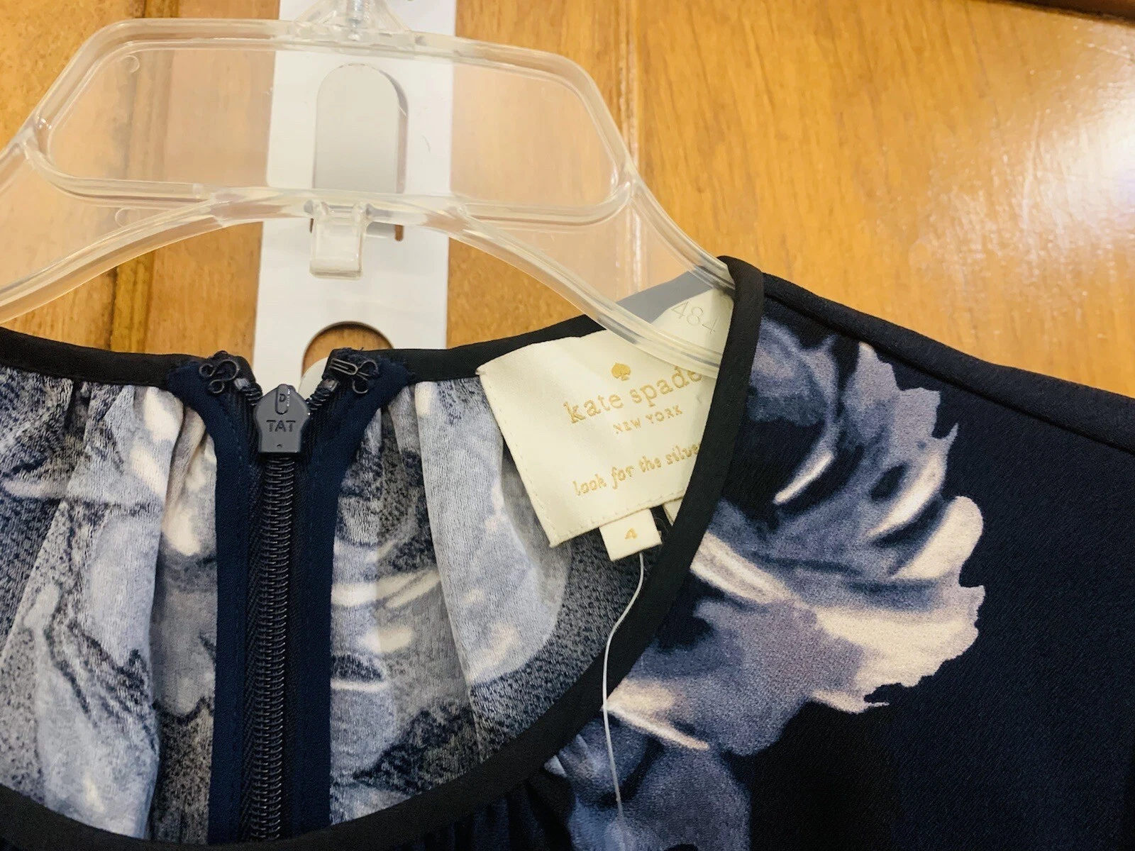 Abito floreale Kate Spade NY Night Rose crepe rich navy nuovo con etichette taglia 4 $328 00