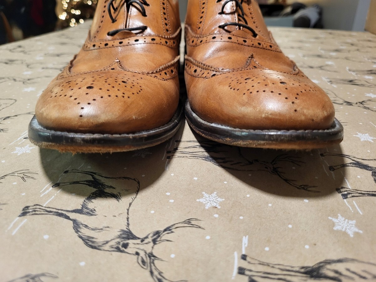 To Boot New York Adam Derrick Brown Leather Wingtip Shoes  display picture 2