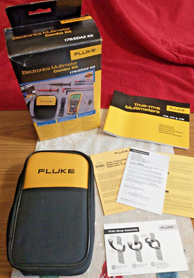 Fluke 179/EDA2 True RMS Digital Multimeter Deluxe Accessory Combo Kit in Box