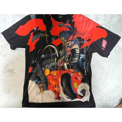 AKIRA Vintage Printed T-shirt Black Men XL Size Japanese Manga
