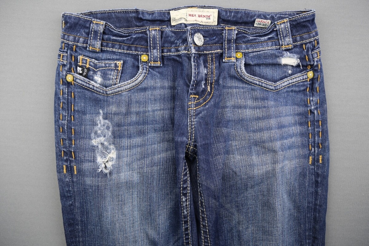 Women's Mek Denim Jeans Oaxaca Boot Cut Thick Stitch Flap Size