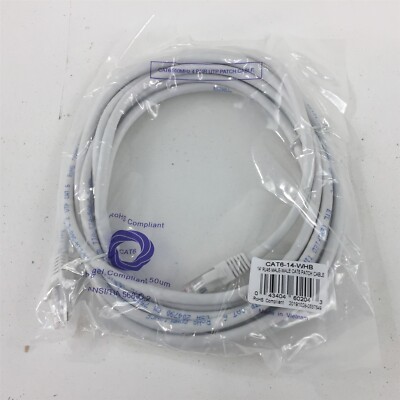Lynn Electronics CAT6-14-WHB 14' RJ45 Male-Male CAT6 Patch Cable Gray