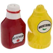Ketchup  Mustard Shaped Salt  Pepper Shakers