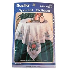 Bucilla Special Edition Bridal Bouquet Rose OR Trellis Table Topper Cross Stitch