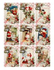9 Vintage Christmas Collage Sheet Scrapbooks Junk Journals Card Making 250NJ
