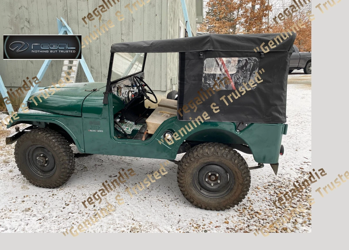 SOFT TOP JEEP CJ5 WILLYS JEEP 1954 1984 FITS ON SCISSORS BOWS W OUT DOOR SKINS