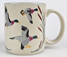 Mallard Ducks In Flight Flying Cattail Reeds Hunting Char KIC Mug Made Thailand