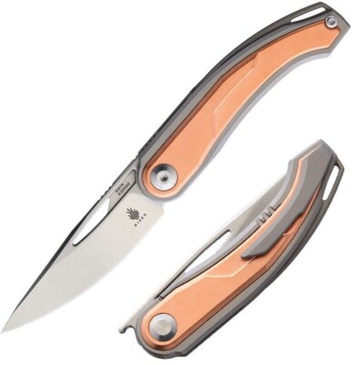 Kizer Cutlery Apus Folding Knife 3'' S35VN Steel Blade Titanium / Copper Handle